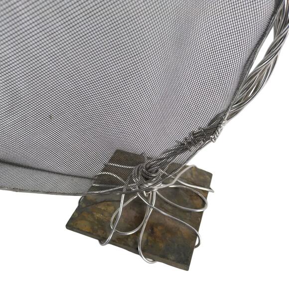 Large 24" Wire Tree & Screen Jewelry Display Holder Stone Base Retail Shop Booth - Picture 4 of 7